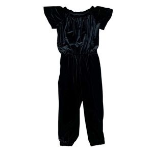 Gap Black Velvet Flutter Sleeve Jumpsuit
